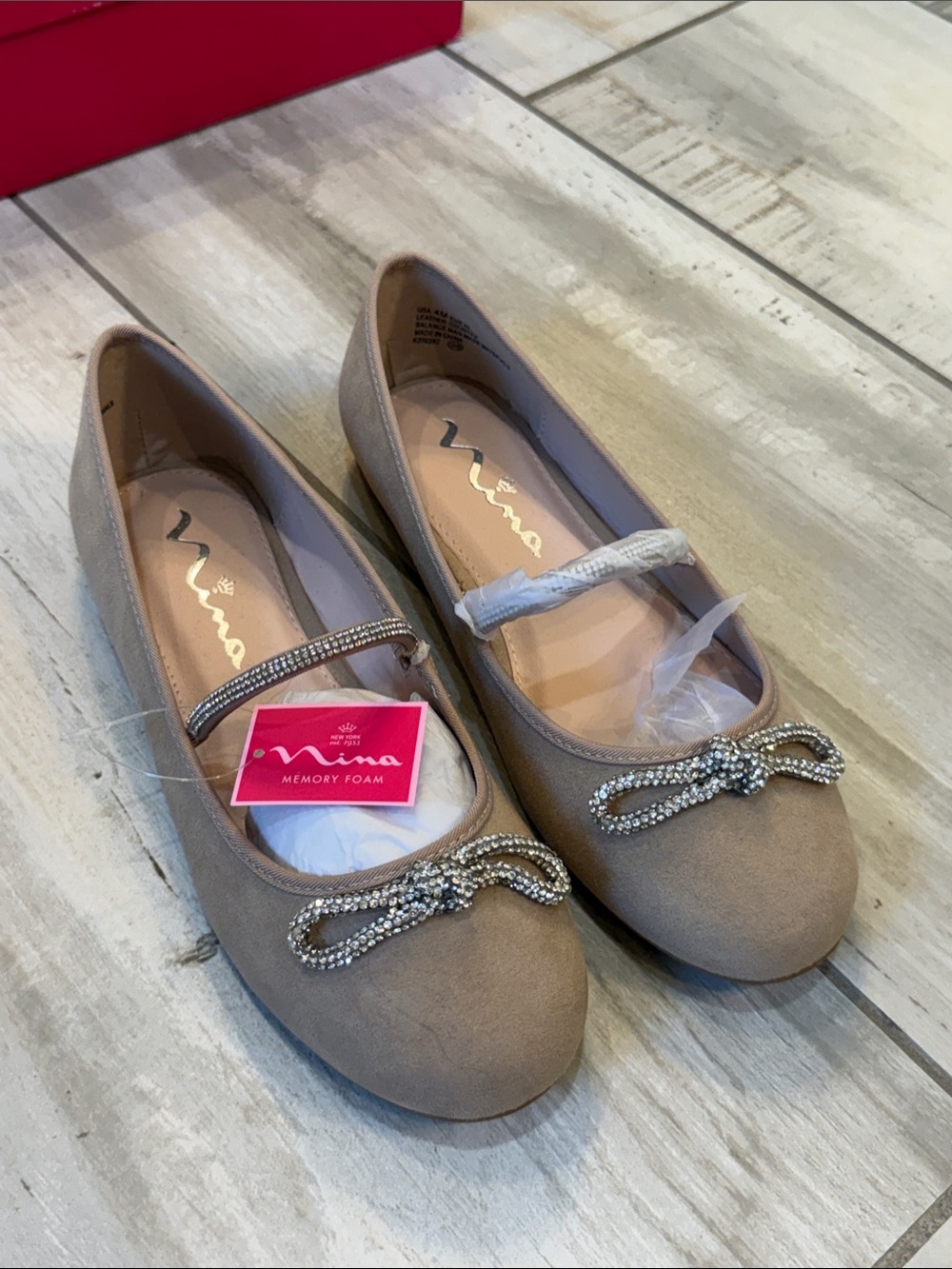 Nina Tan Jeweled Bow Ballet Flats